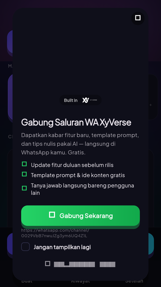 Halaman riwayat